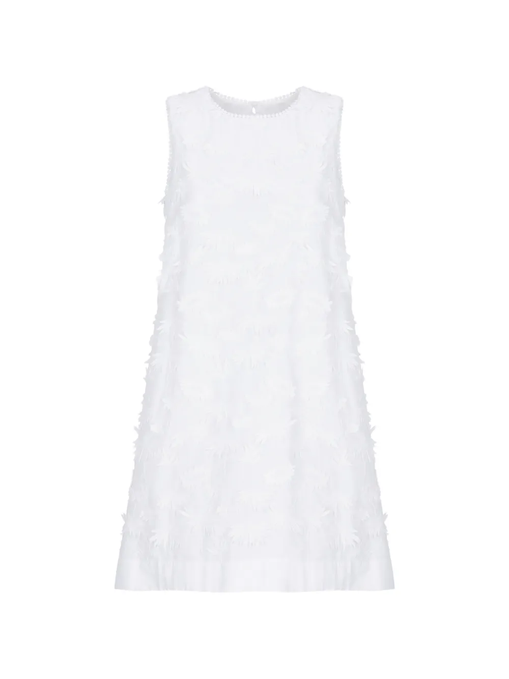 P.A.R.O.S.H. floral-embroidered sleeveless mini dress - Bianco