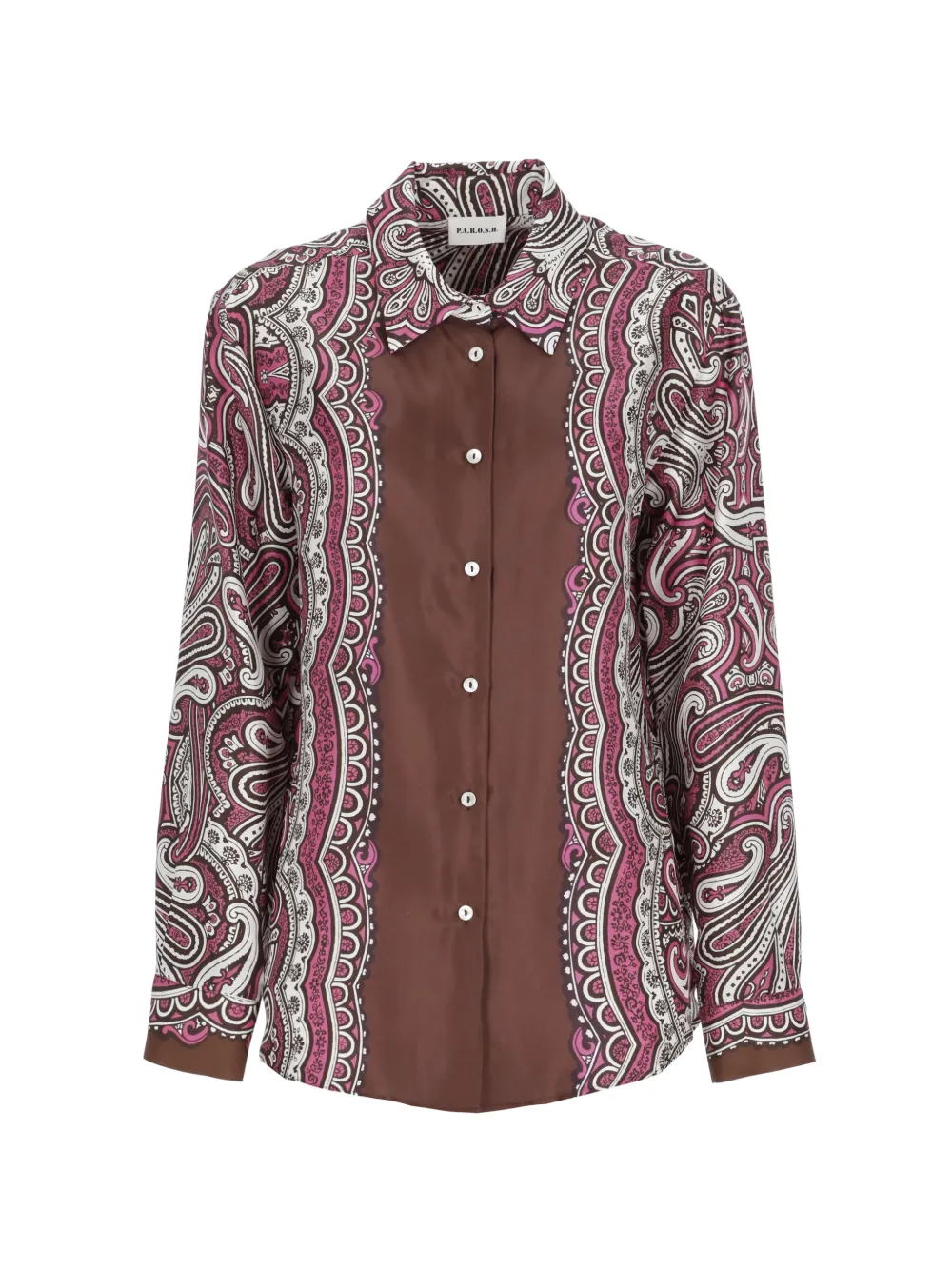 P.A.R.O.S.H. paisley-pattern buttoned silk shirt - Marrone