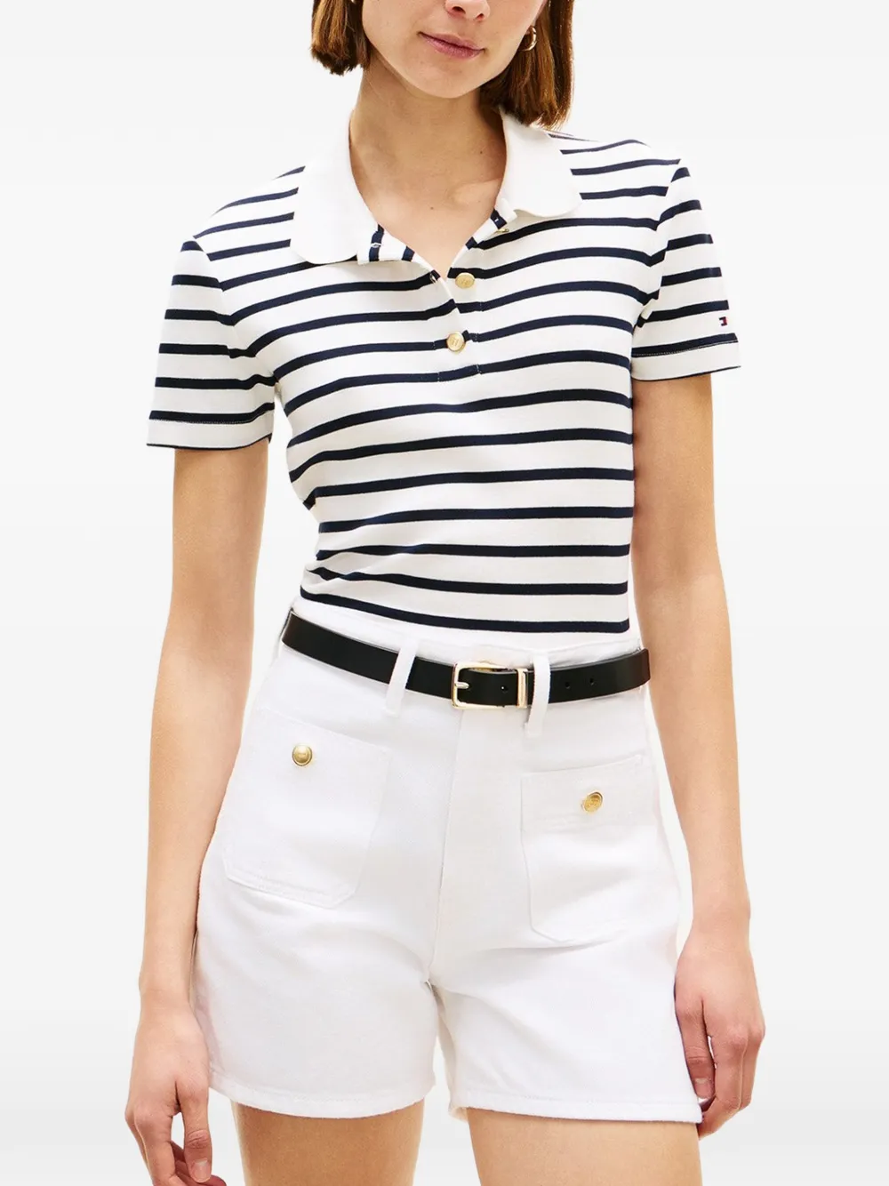 Tommy Hilfiger Gestreepte polotop Wit