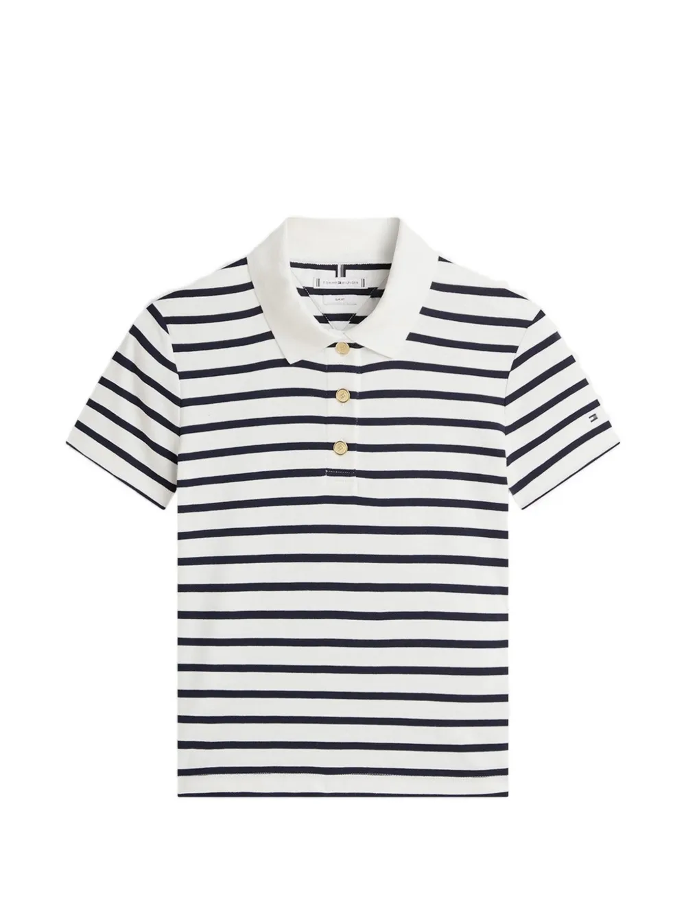 Tommy Hilfiger striped short-sleeve polo top - Bianco