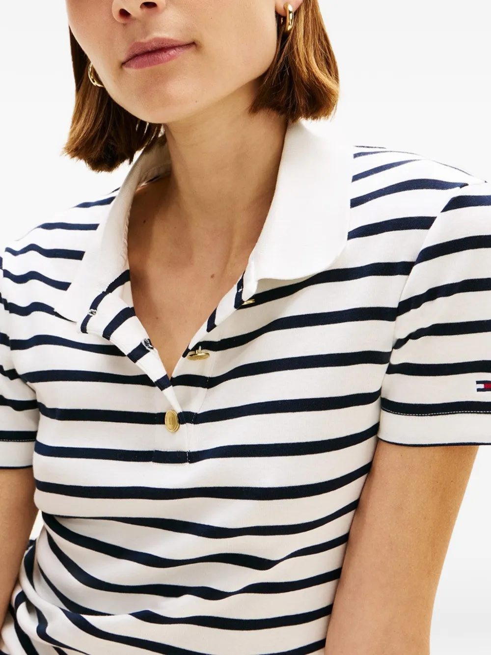 Tommy Hilfiger Gestreepte polotop Wit