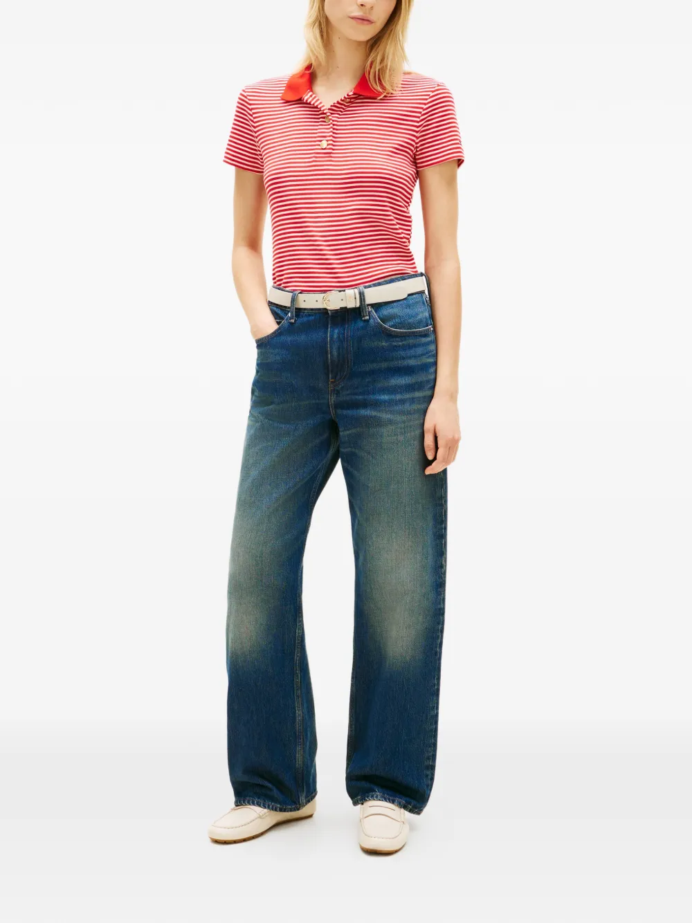 Tommy Hilfiger Gestreepte polotop Rood