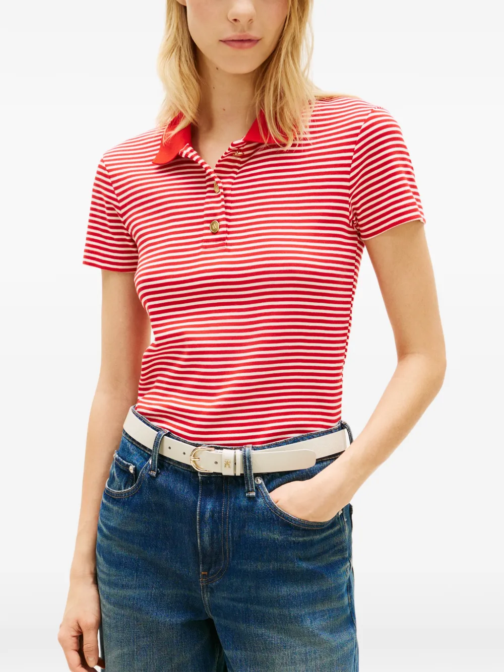 Tommy Hilfiger Gestreepte polotop Rood