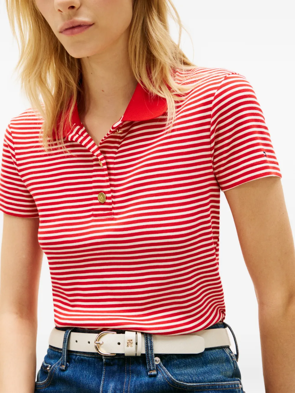 Tommy Hilfiger Gestreepte polotop Rood