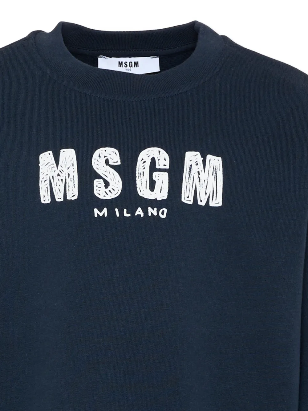  Msgm Kids Logo-detail Crew-neck Sweatshirt - Blue 