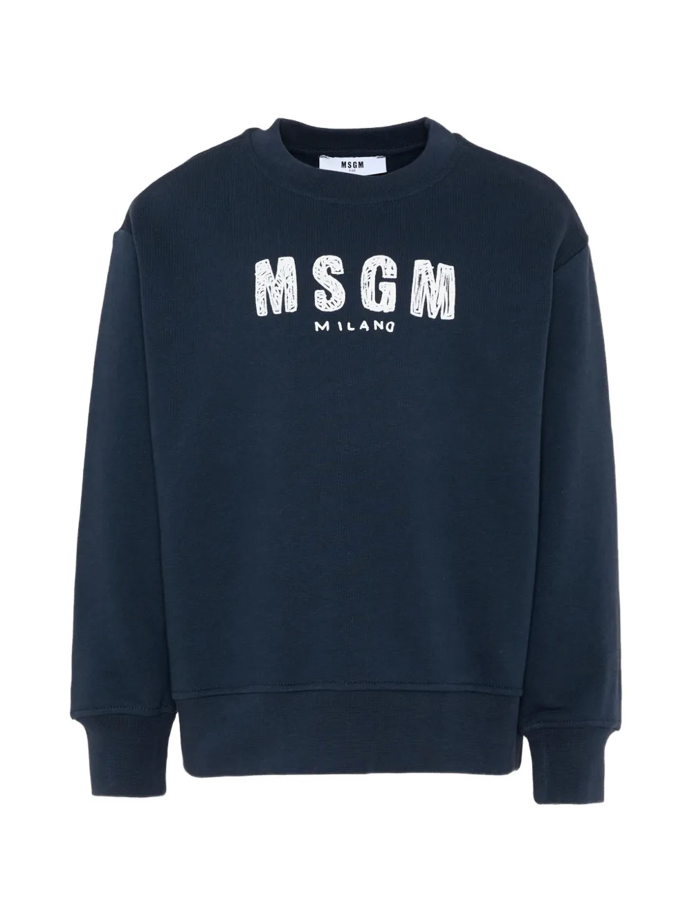 MSGM Kids logo-detail crew-neck sweatshirt - Blu
