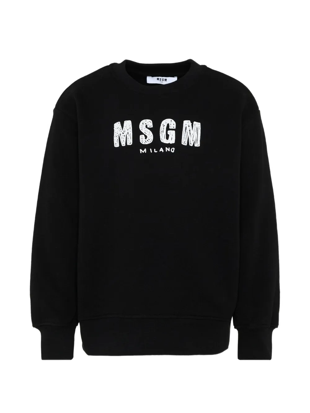 MSGM Kids logo-detail crew-neck sweatshirt - Nero