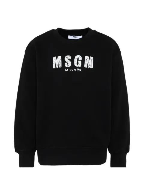 MSGM Kids sudadera con detalle del logo y cuello redondo
