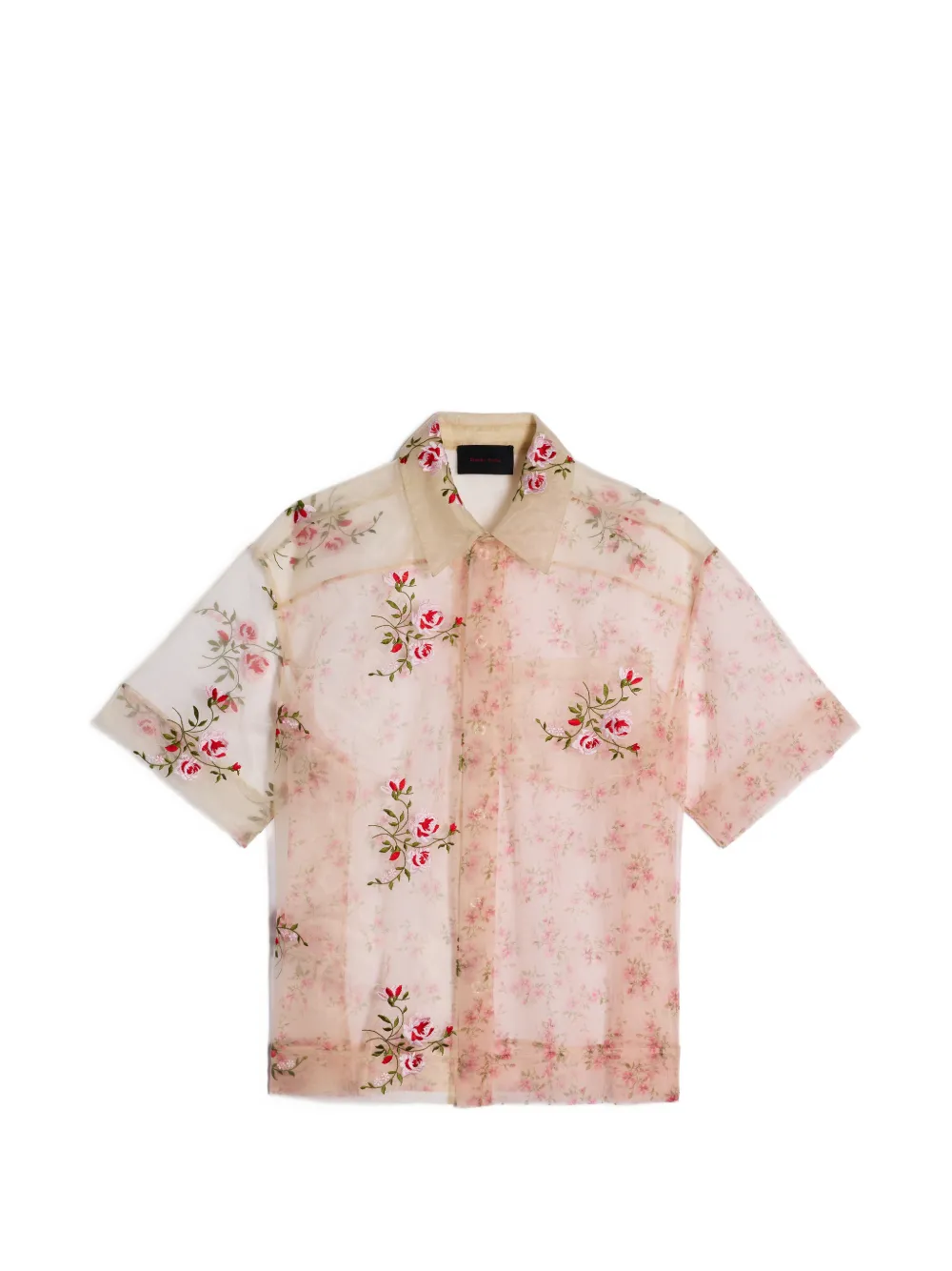 Simone Rocha floral-motif boxy shirt - Toni neutri