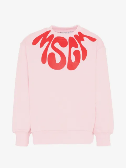 MSGM Kids sudadera con estampado gráfico y cuello redondo