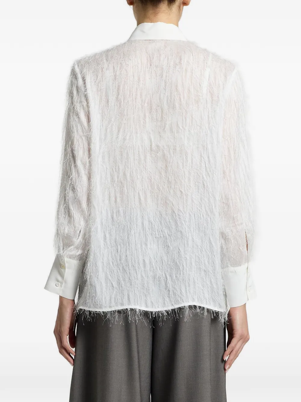 Peserico Blouse verfraaid met franje Wit