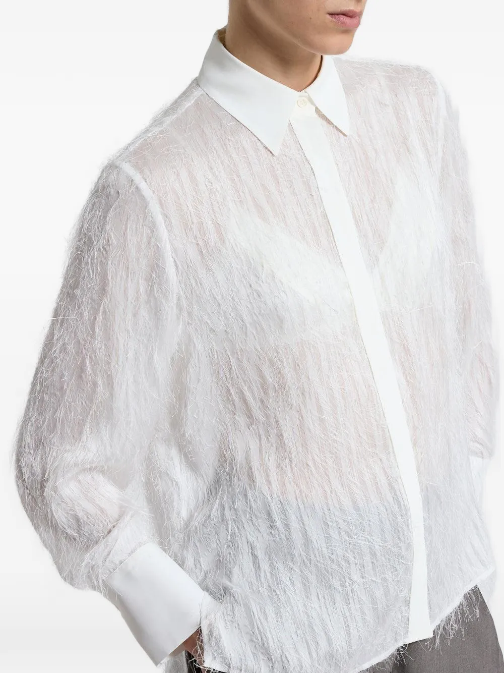 Peserico Blouse verfraaid met franje Wit