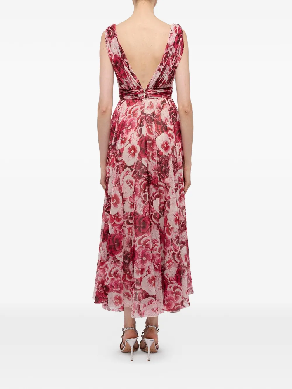 Giambattista Valli Mouwloze maxi-jurk Rood