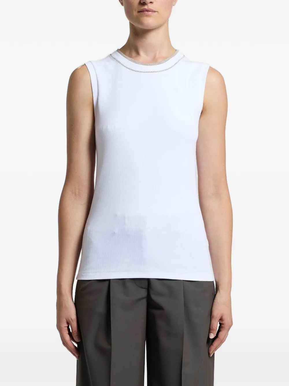  Peserico Sleeveless Top - White 