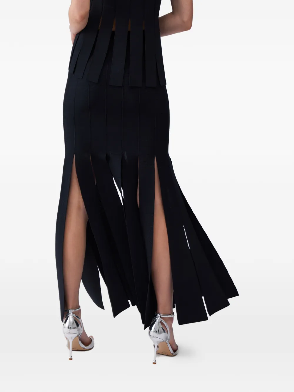 LIU JO High waist rok met franje Zwart