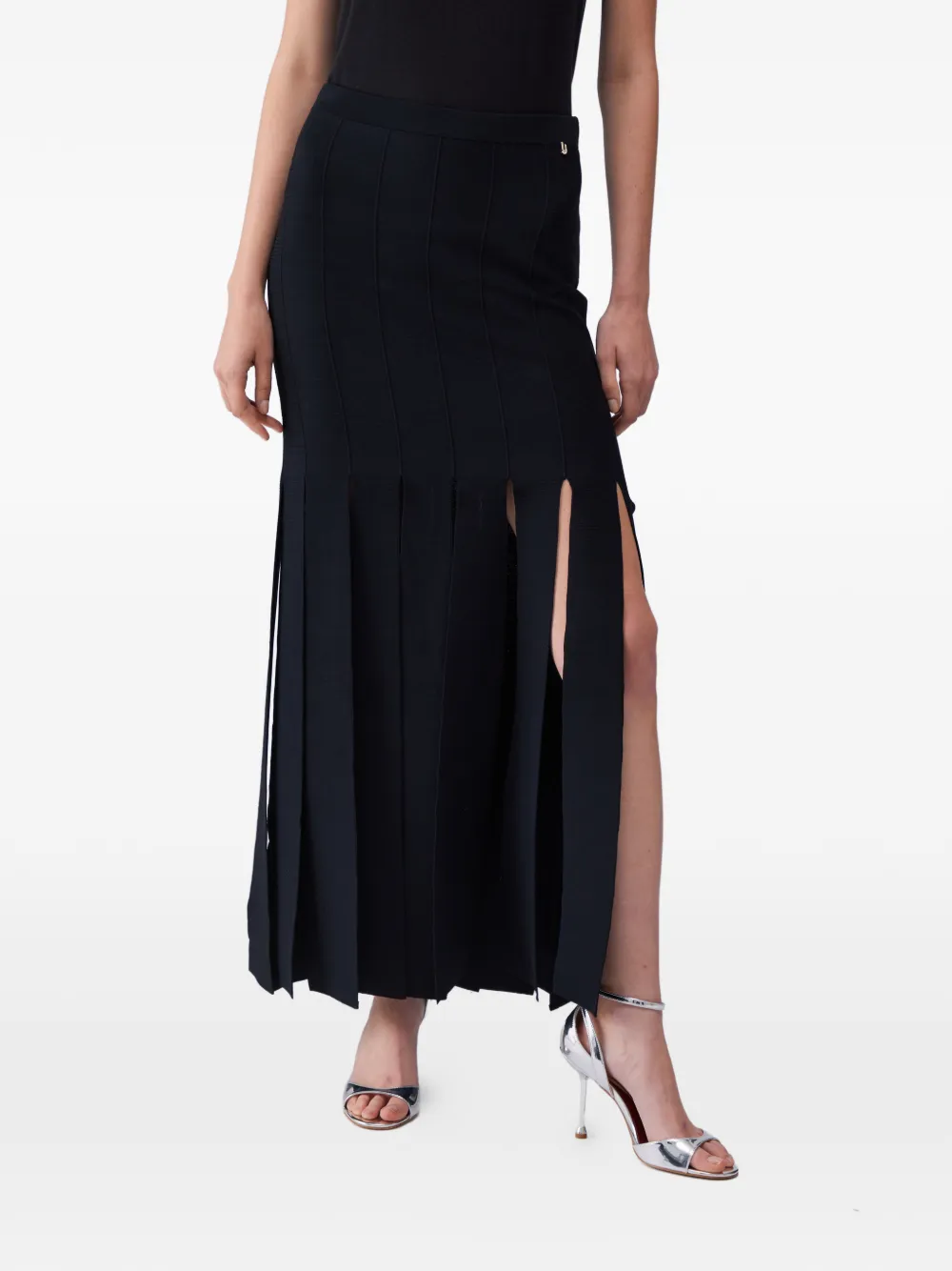 LIU JO High waist rok met franje Zwart