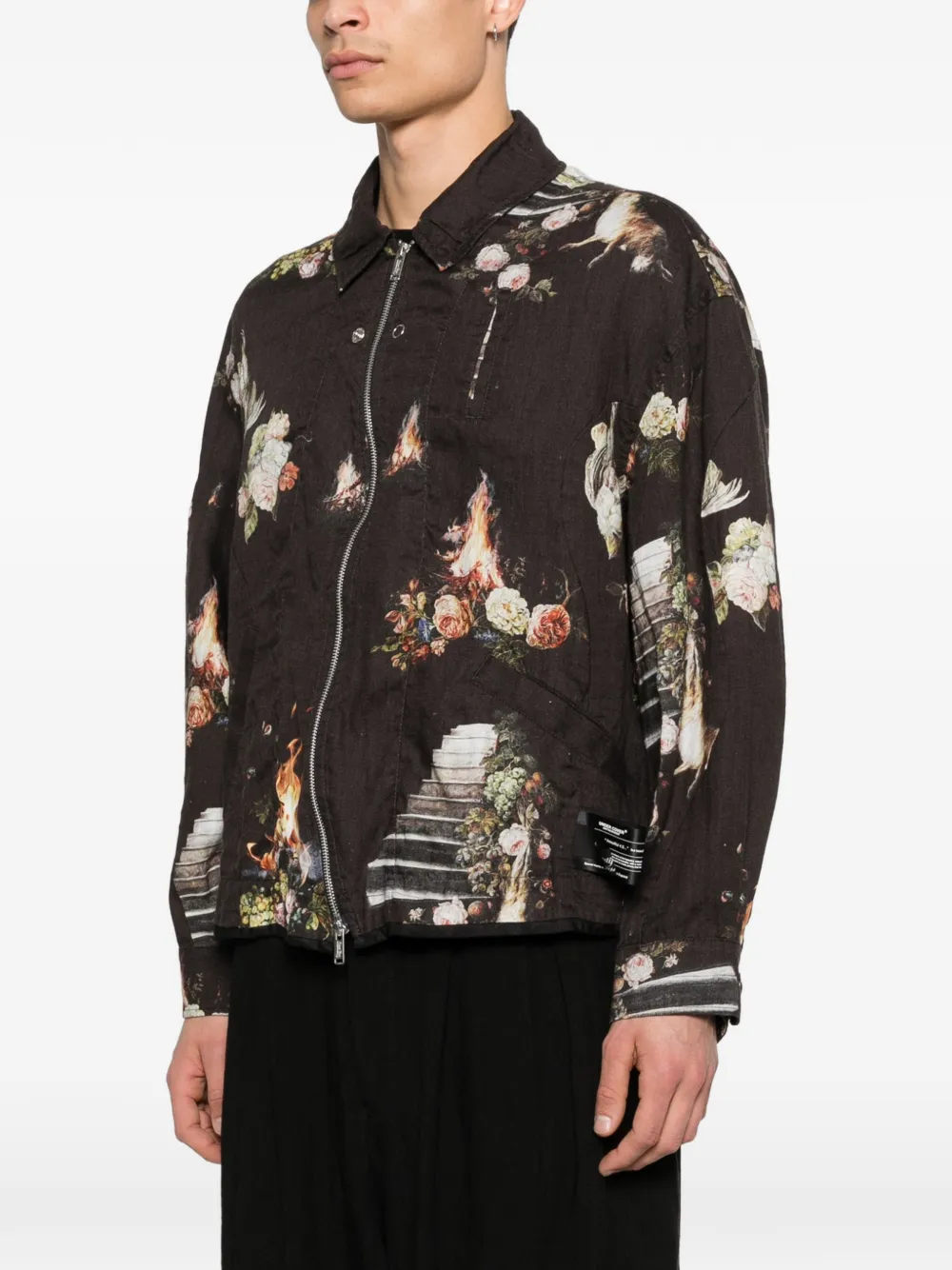 Undercover Bomberjack met bloemenprint Bruin