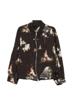 Yohji Yamamoto プリント ロングジャケット | ニュートラル | FARFETCH JP