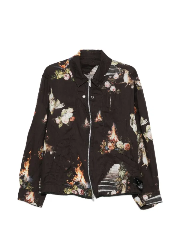 Undercover フローラル ボンバージャケット | ブラウン | FARFETCH JP