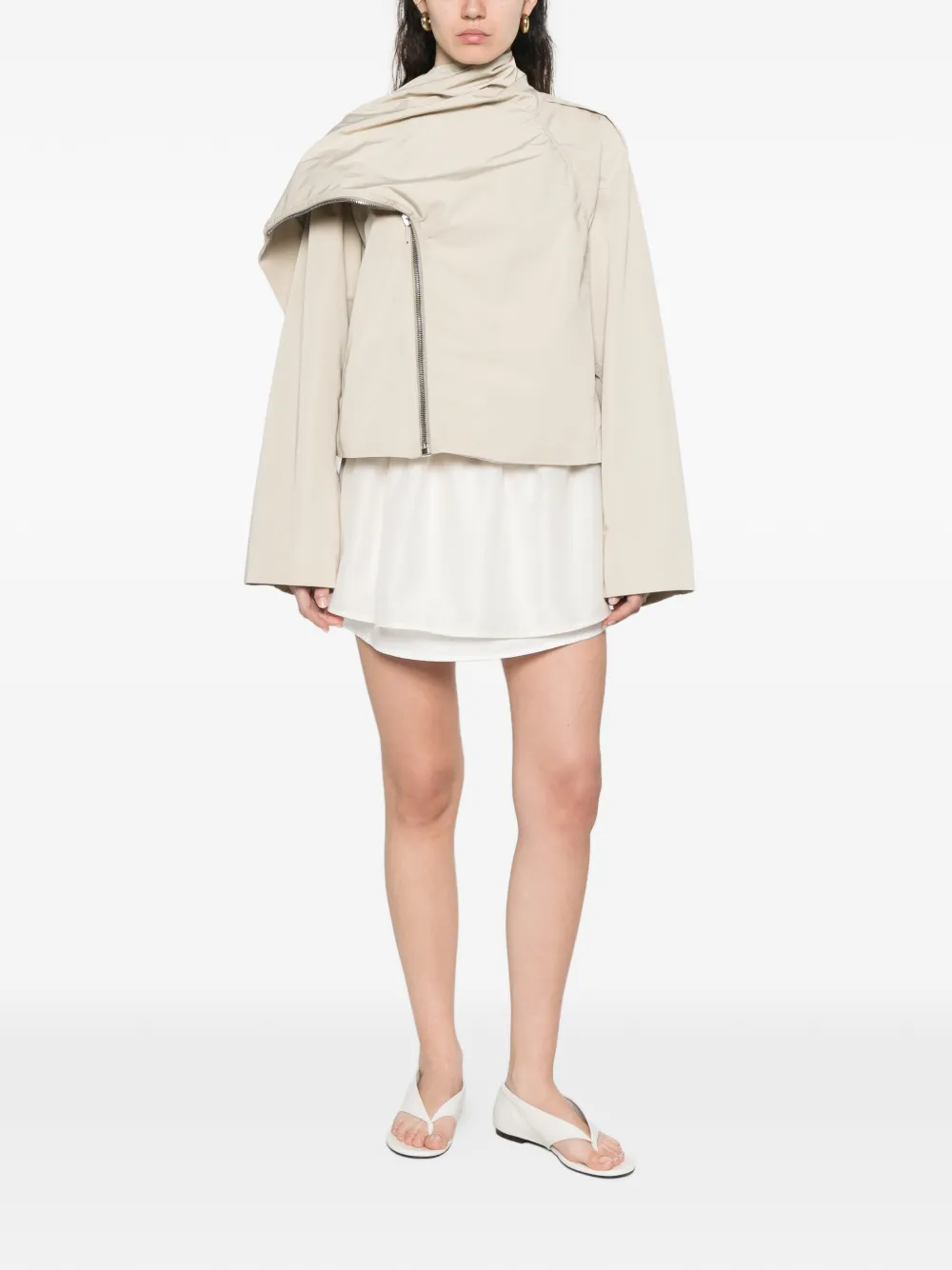 Drawstring Layered Mini Skirt
