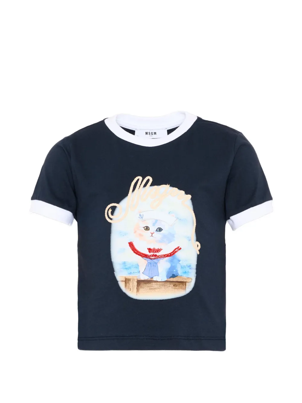 MSGM Kids graphic-print T-shirt - Blu