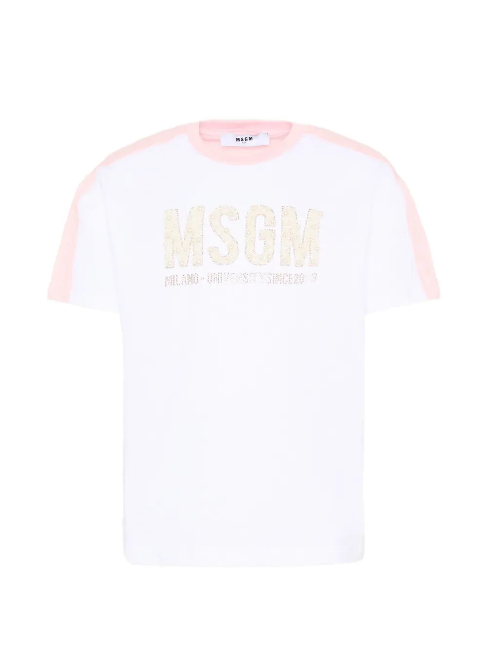 MSGM Kids logo-appliqué short-sleeve T-shirt - Bianco