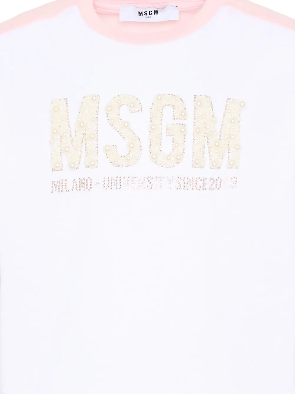 MSGM Kids T-shirt met logo-applicatie Roze