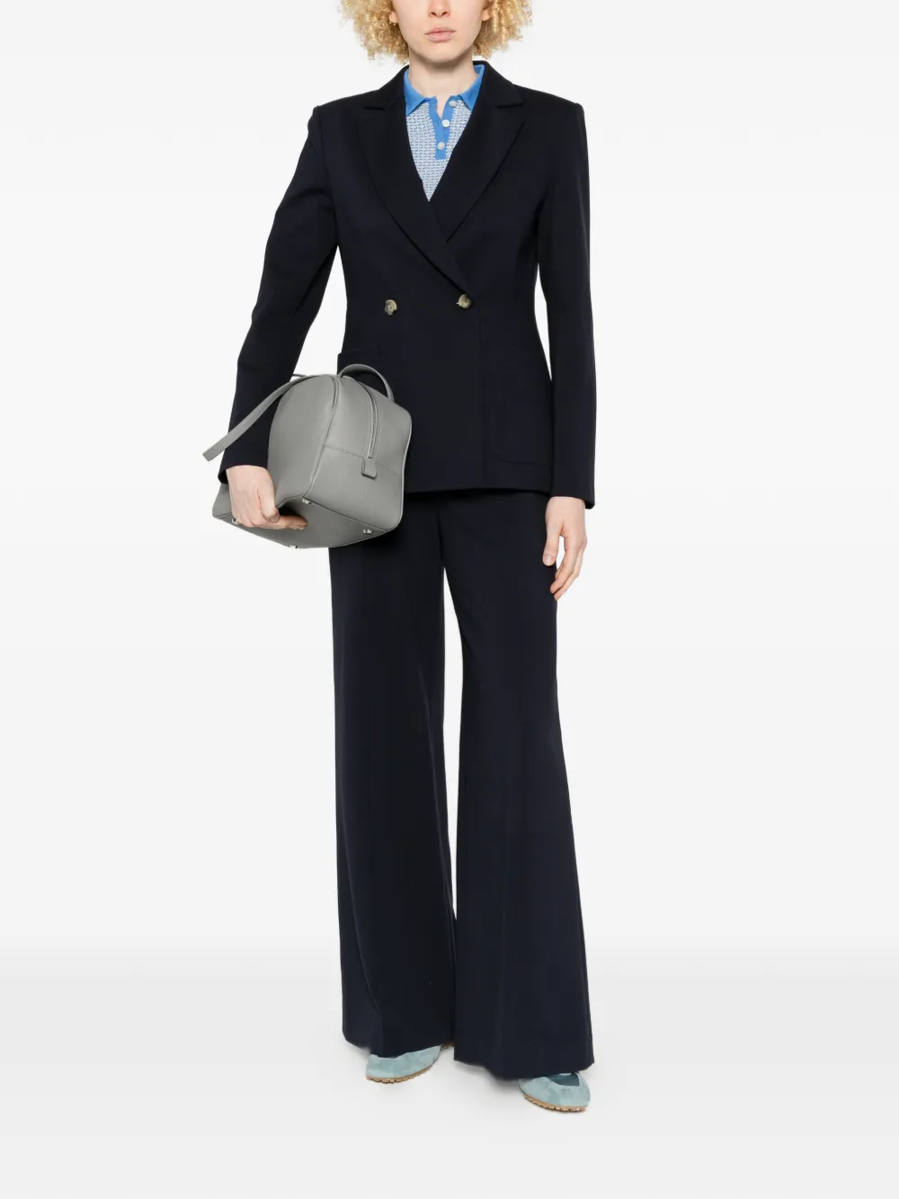 Harris Wharf London Blazer met dubbele rij knopen Blauw