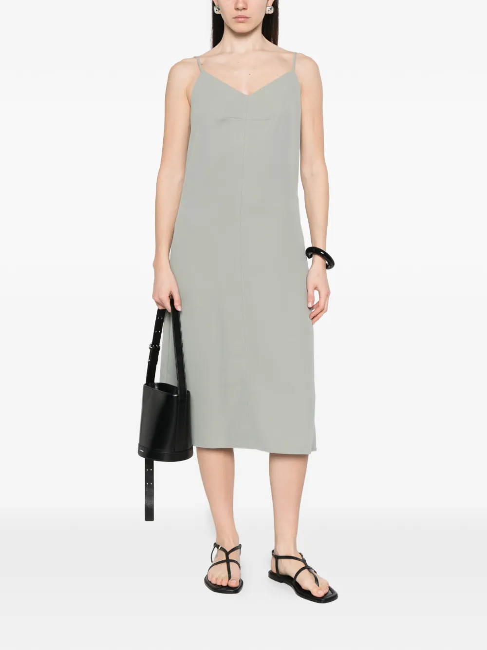  Calvin Klein Spaghetti-strap Midi Dress - Green 