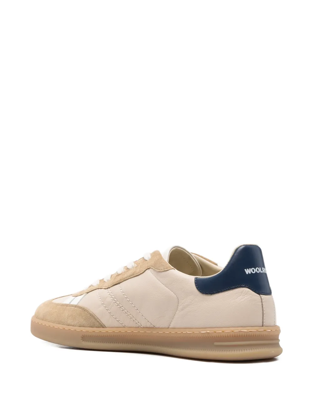 Woolrich Double Tennis sneakers met vlakken en streep Beige