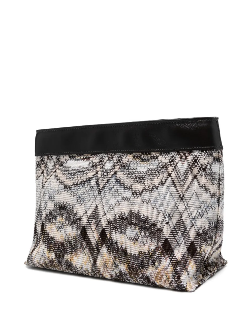  Missoni Patterned Trim Shoulder Bag - Brown 