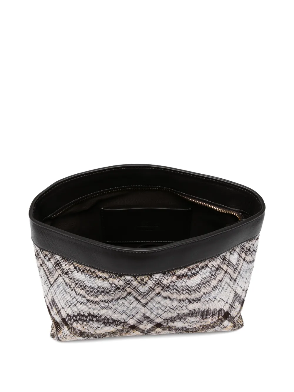 patterned trim shoulder bag