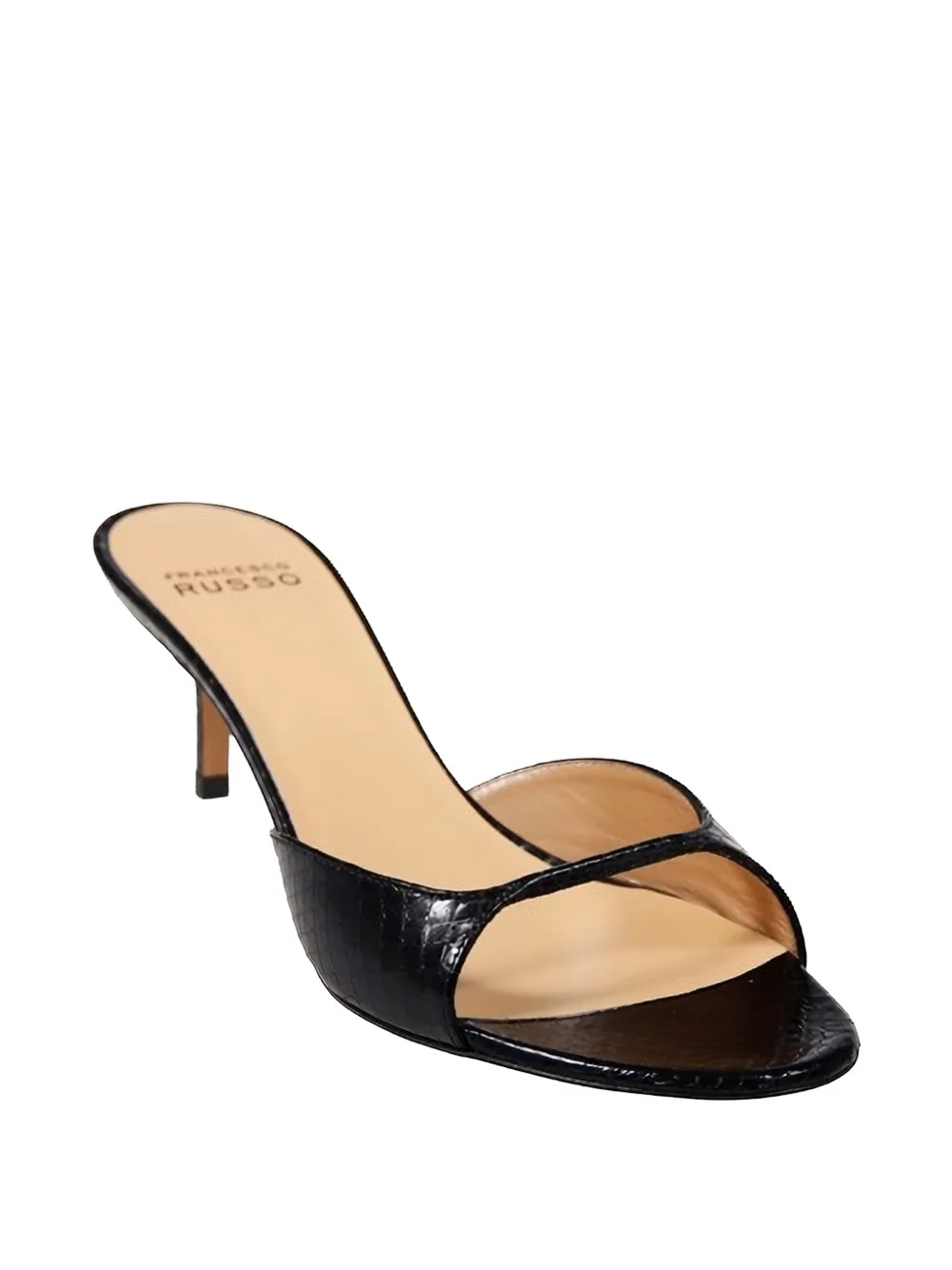 Francesco Russo cutout sandals Zwart