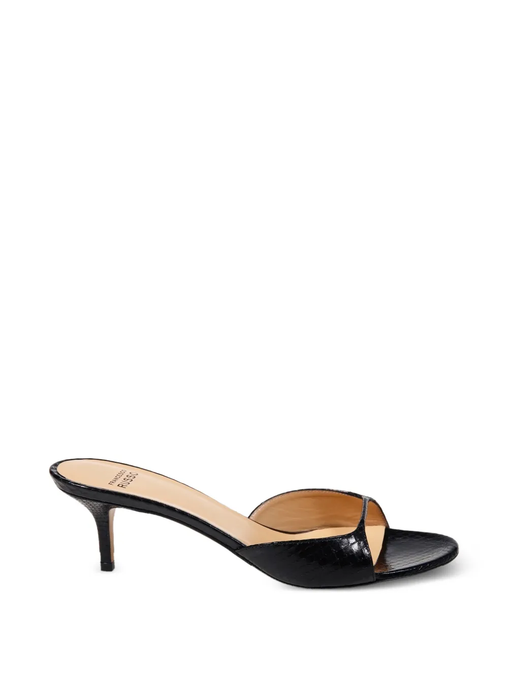 Francesco Russo cutout sandals Zwart