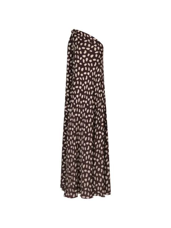 Johanna Ortiz Elegant Freedom Printed Maxi Dress in Brown