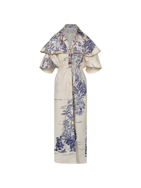 Johanna Ortiz Paper Flower floral-print trenchcoat