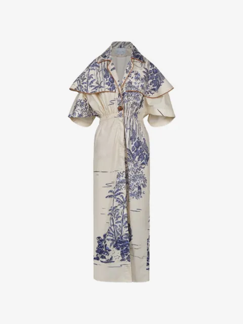 Johanna Ortiz Paper Flower floral-print trenchcoat