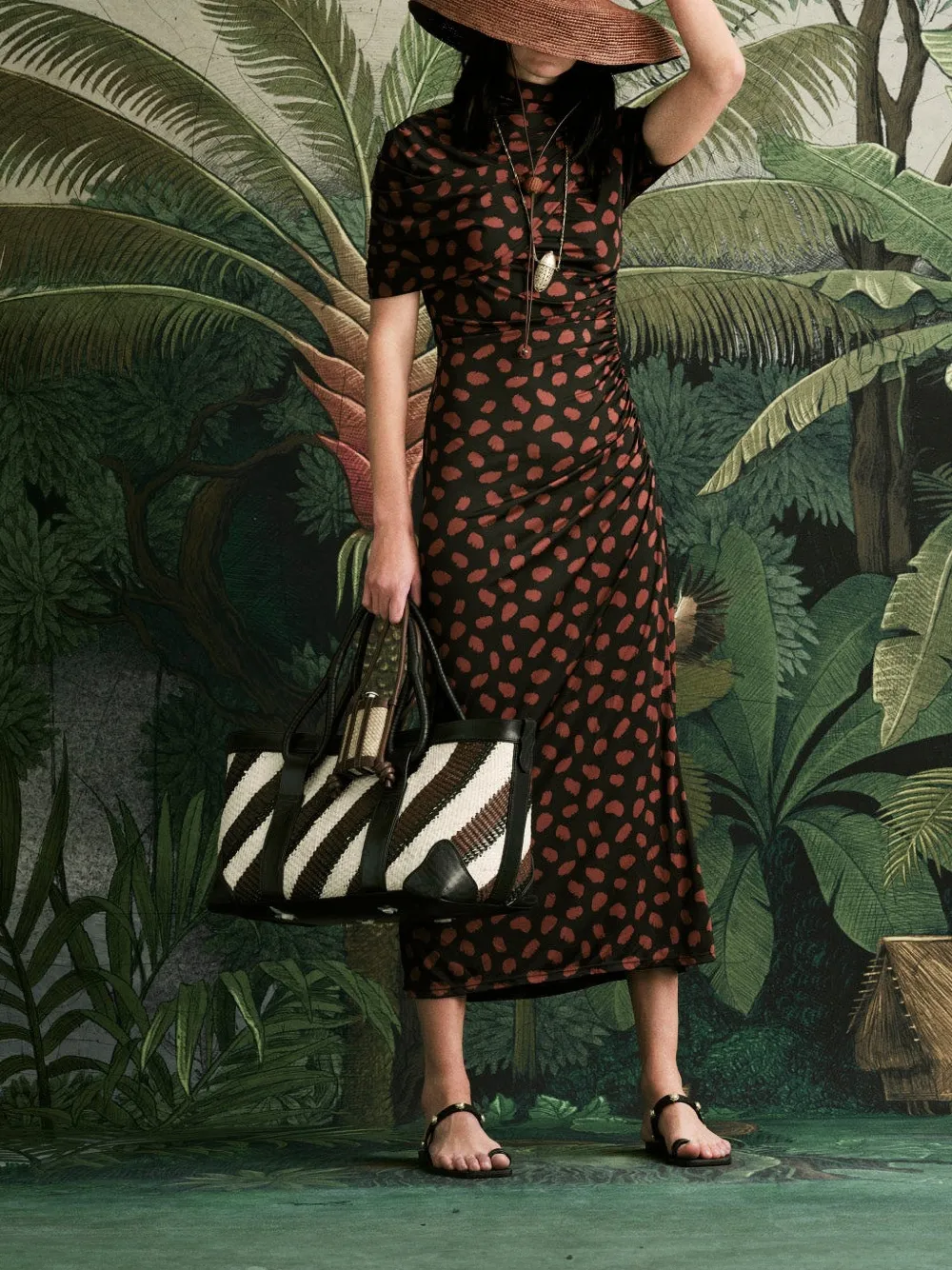 Serene Safari Printed Midi Dress