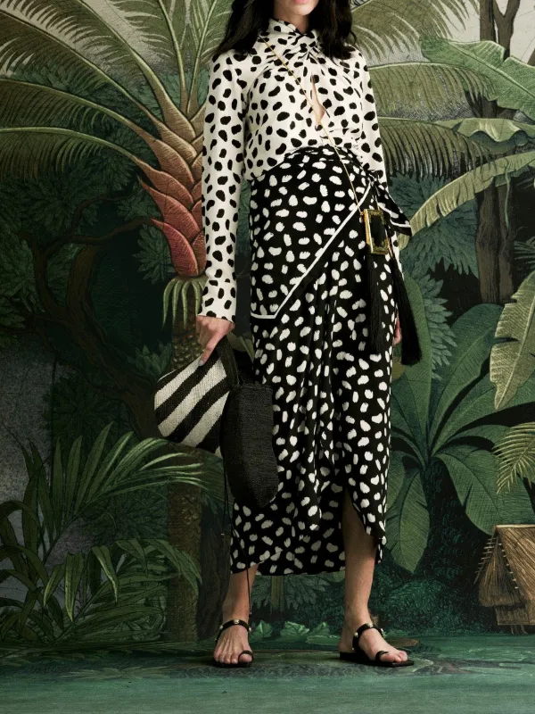 Johanna Ortiz Captivation Printed Midi Skirt | Black | FARFETCH JO