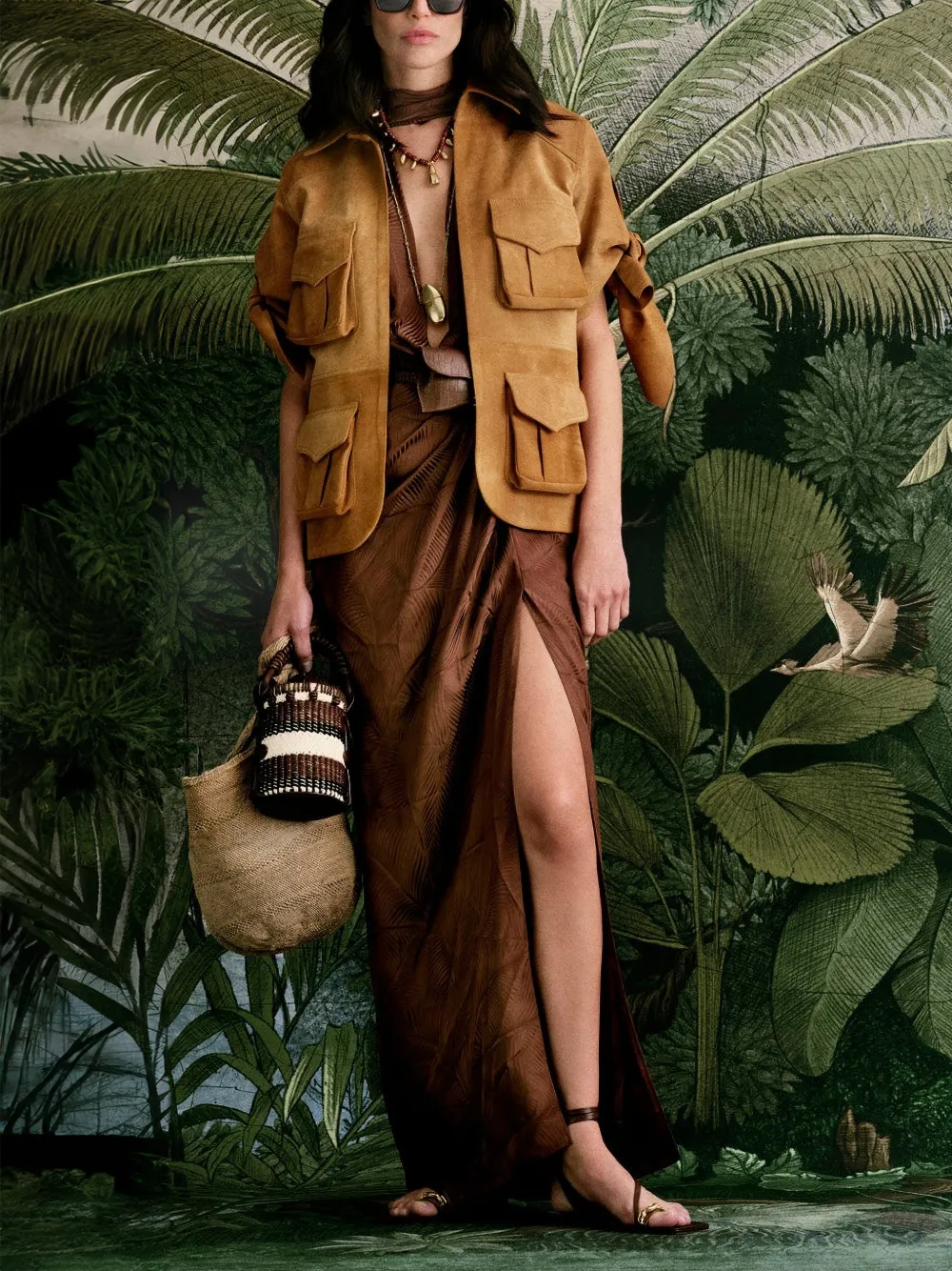 Johanna Ortiz Wildly Beautiful maxi-jurk Bruin