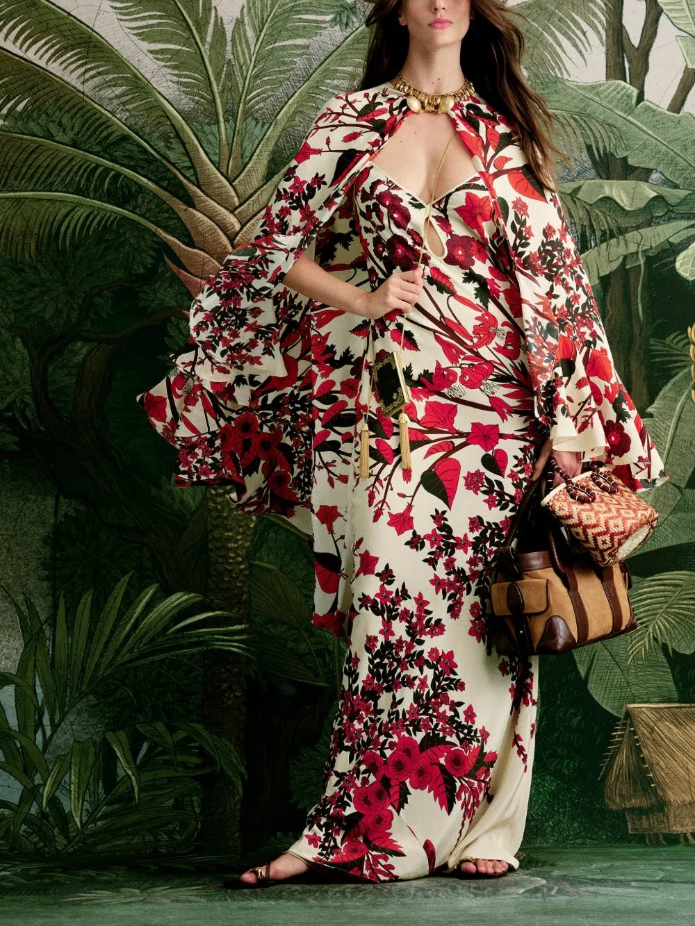 Johanna Ortiz Clean Reinterpretation maxi-jurk met bloemenprint Beige