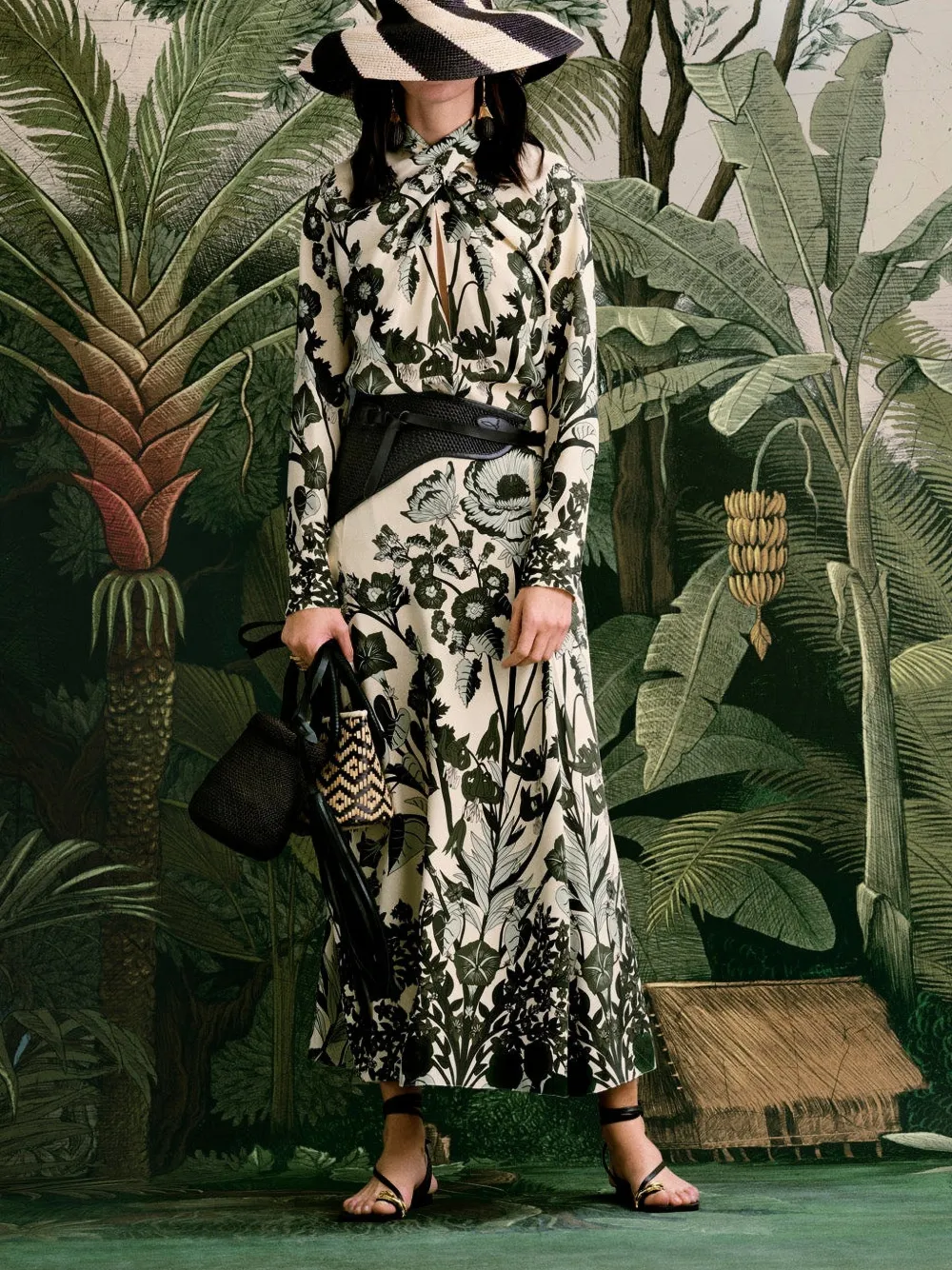 Poems Of The Sea Floral-Print Midi Skirt