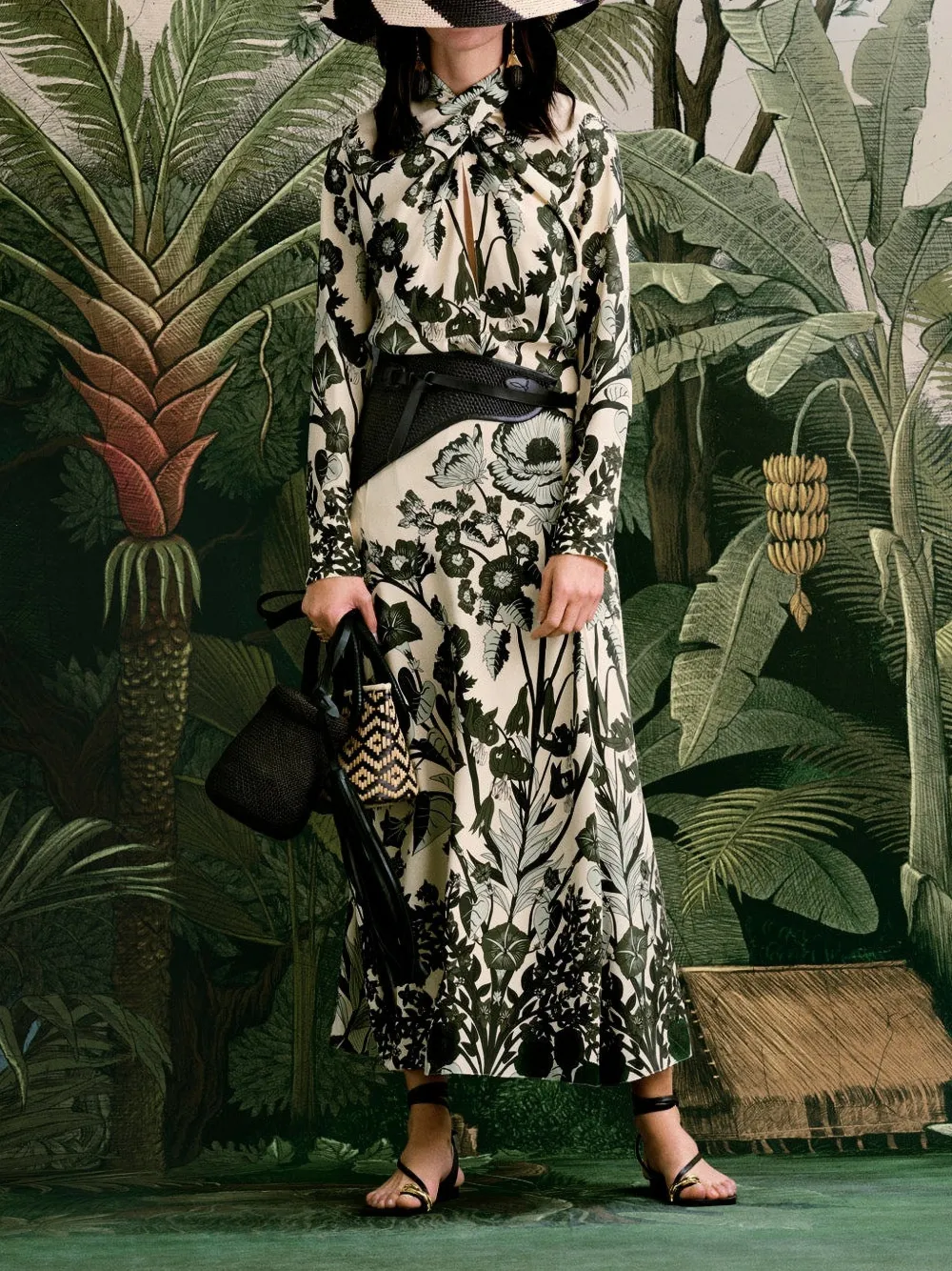 Johanna Ortiz Heavenly Garden top met bloemenprint Beige