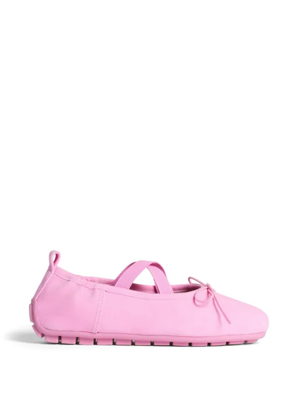 Simone Rocha Pleated Bow-detail Ballet Flat in Pink