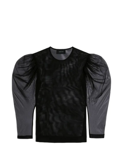 Simone Rocha sheer draped-sleeve top