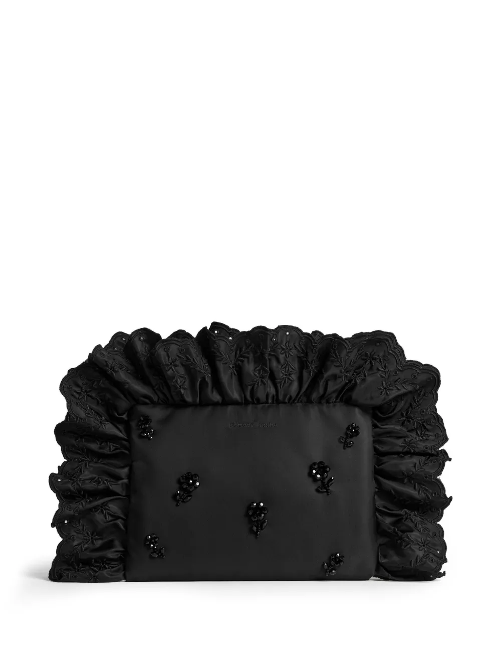  Simone Rocha Pillowcase Ruffled Clutch Bag - Black 