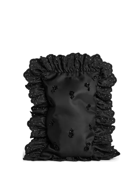 Simone Rocha ruffled beaded clutch bag