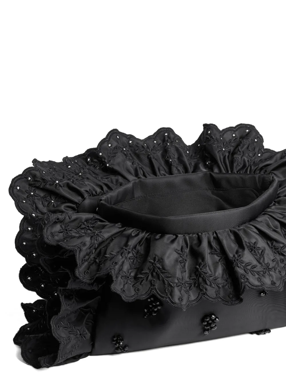 Simone Rocha Clutch met ruches en kralen Zwart