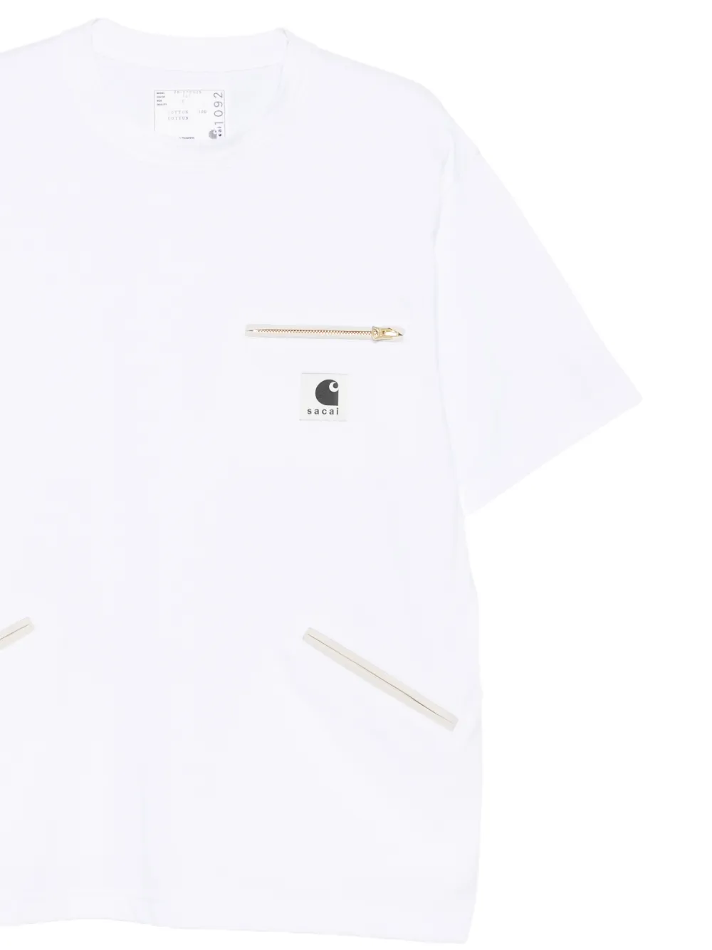 Carhartt WIP x Sacai ジップポケット Tシャツ | ホワイト | FARFETCH JP