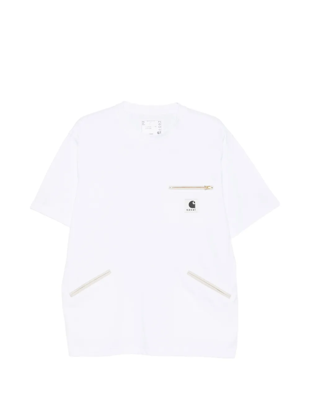 Carhartt WIP x Sacai zip-pocket logo-patch T-shirt - Weiß